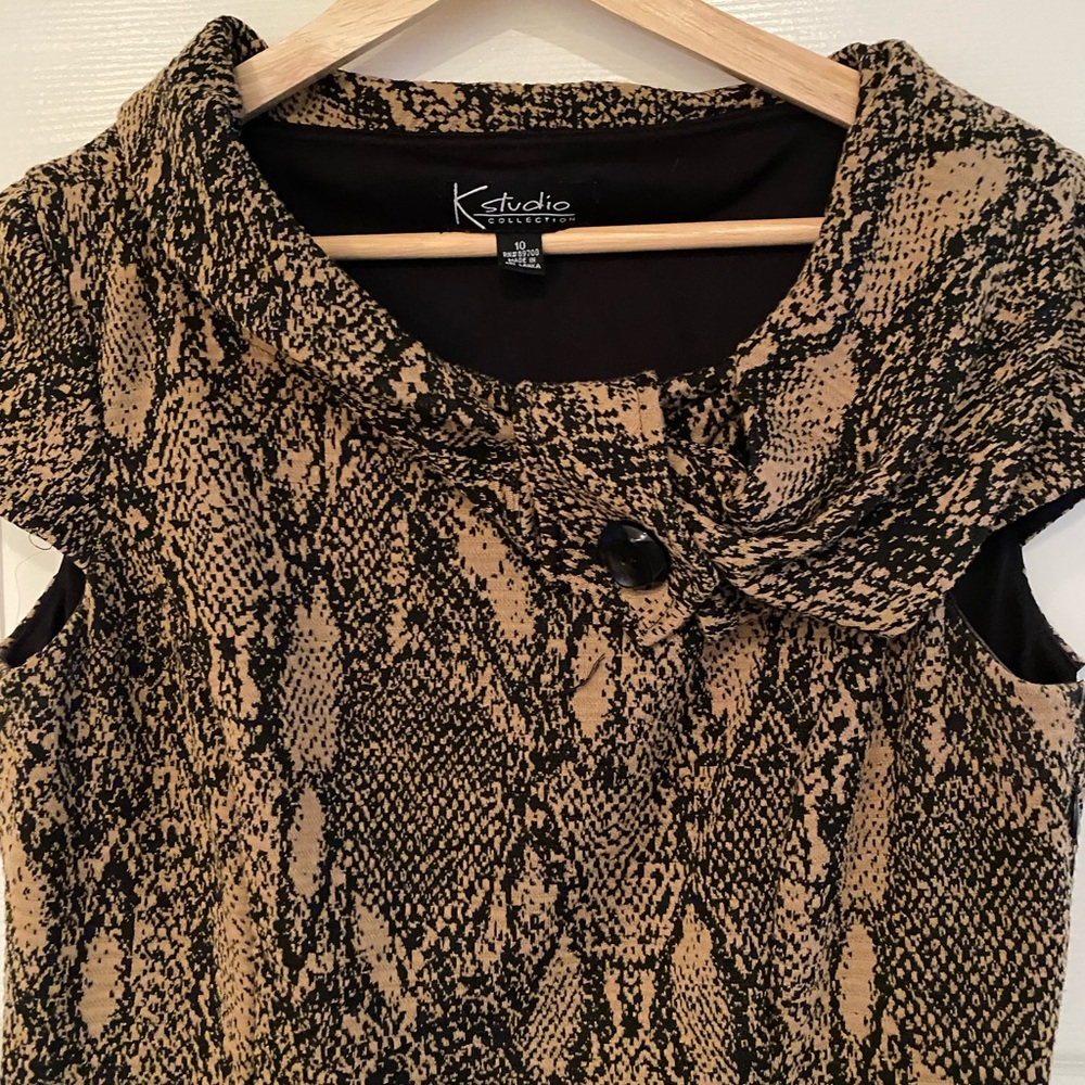 K studio collection, size 10 vintage dress, black and brown.